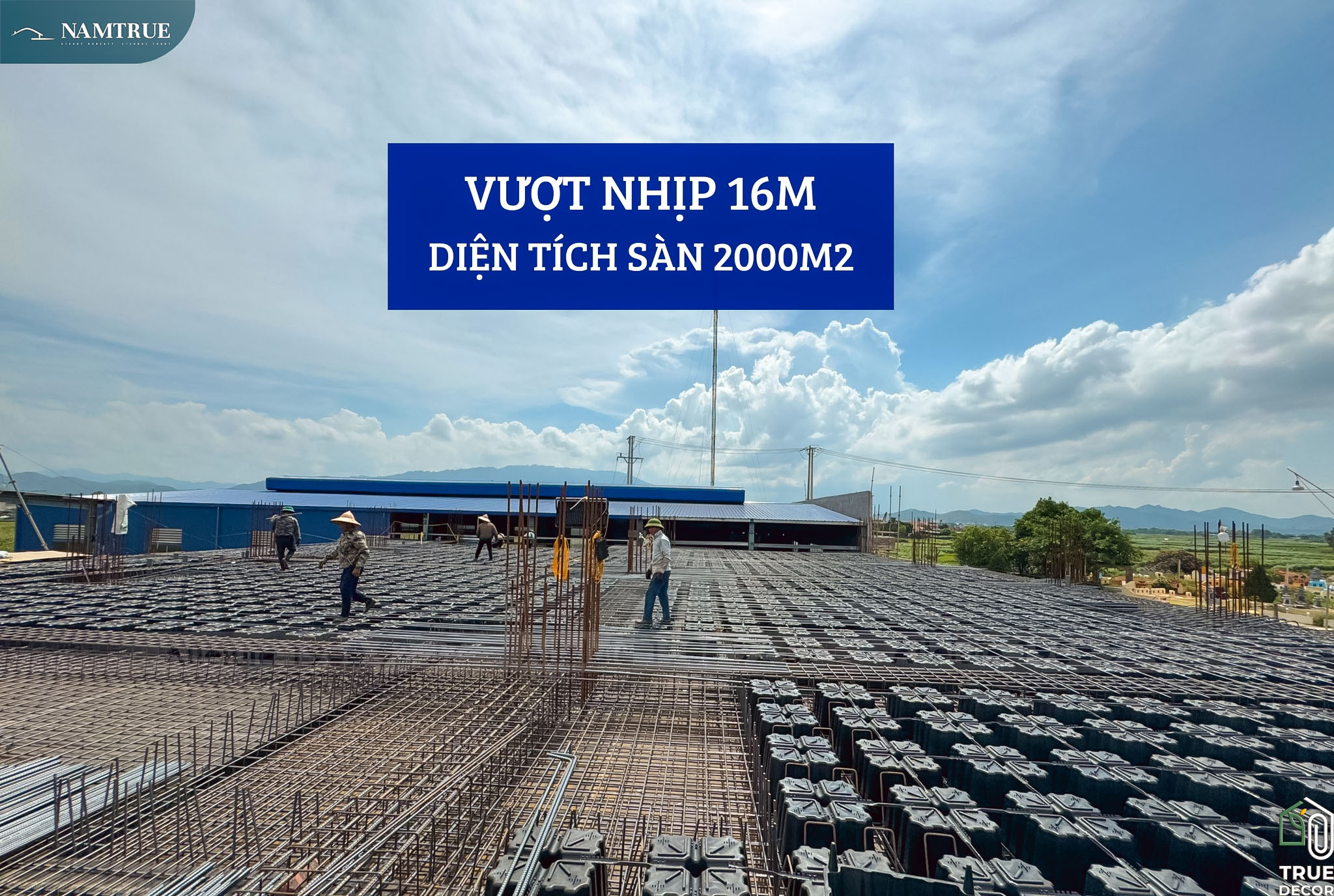Sàn Bê tông cốt thép Vượt nhịp 16 với diện tích 2000m2