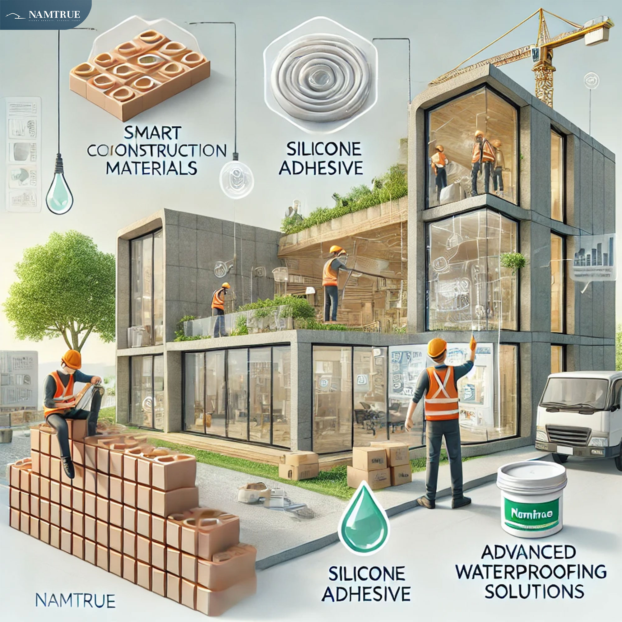 NamTrue phân phối gạch lắp ghép, keo Silicon, Chống thấm, Vật liệu Thông minh