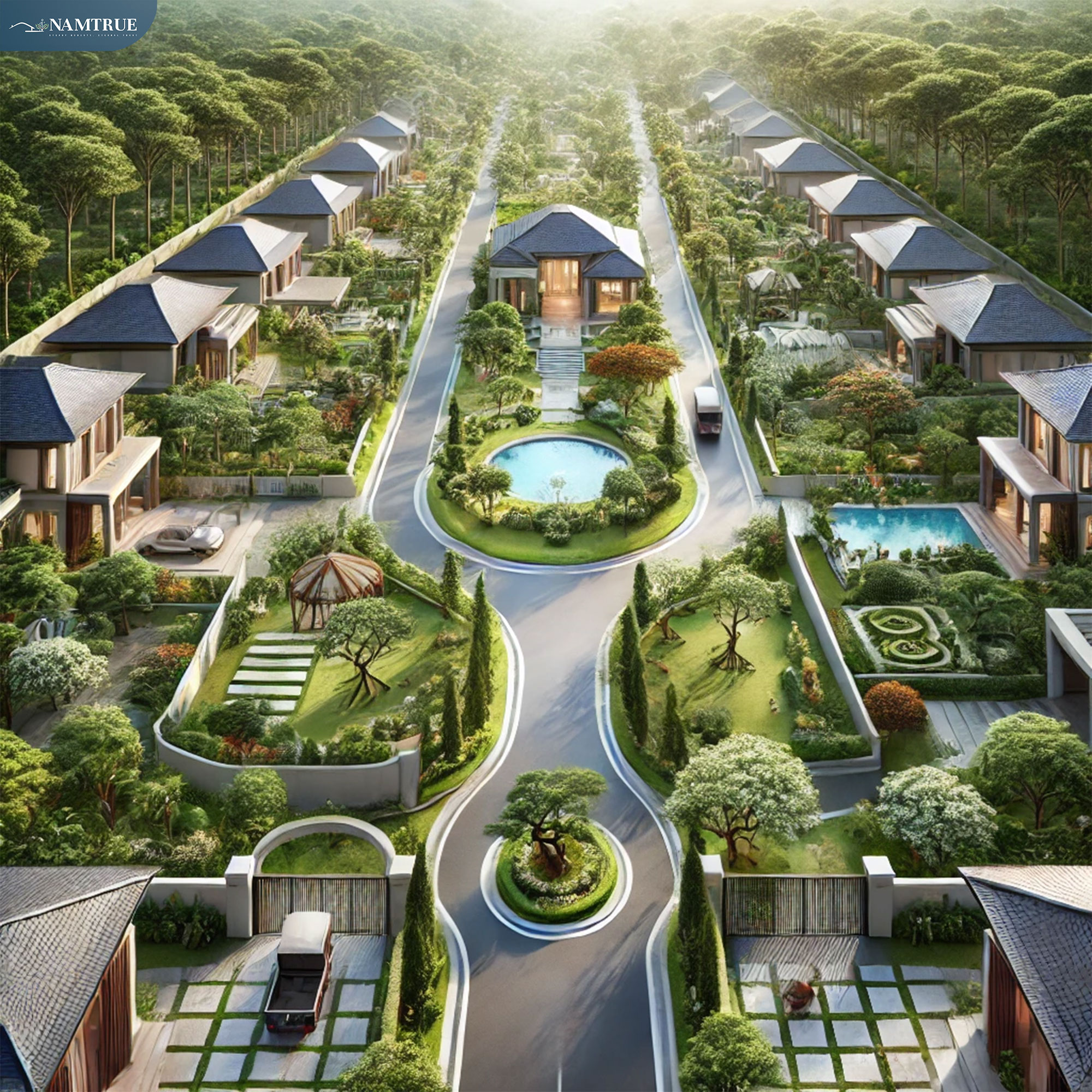 Thiết kế hệ thống giao thông nội bộ thẩm mỹ và hài hòa với thiên nhiên