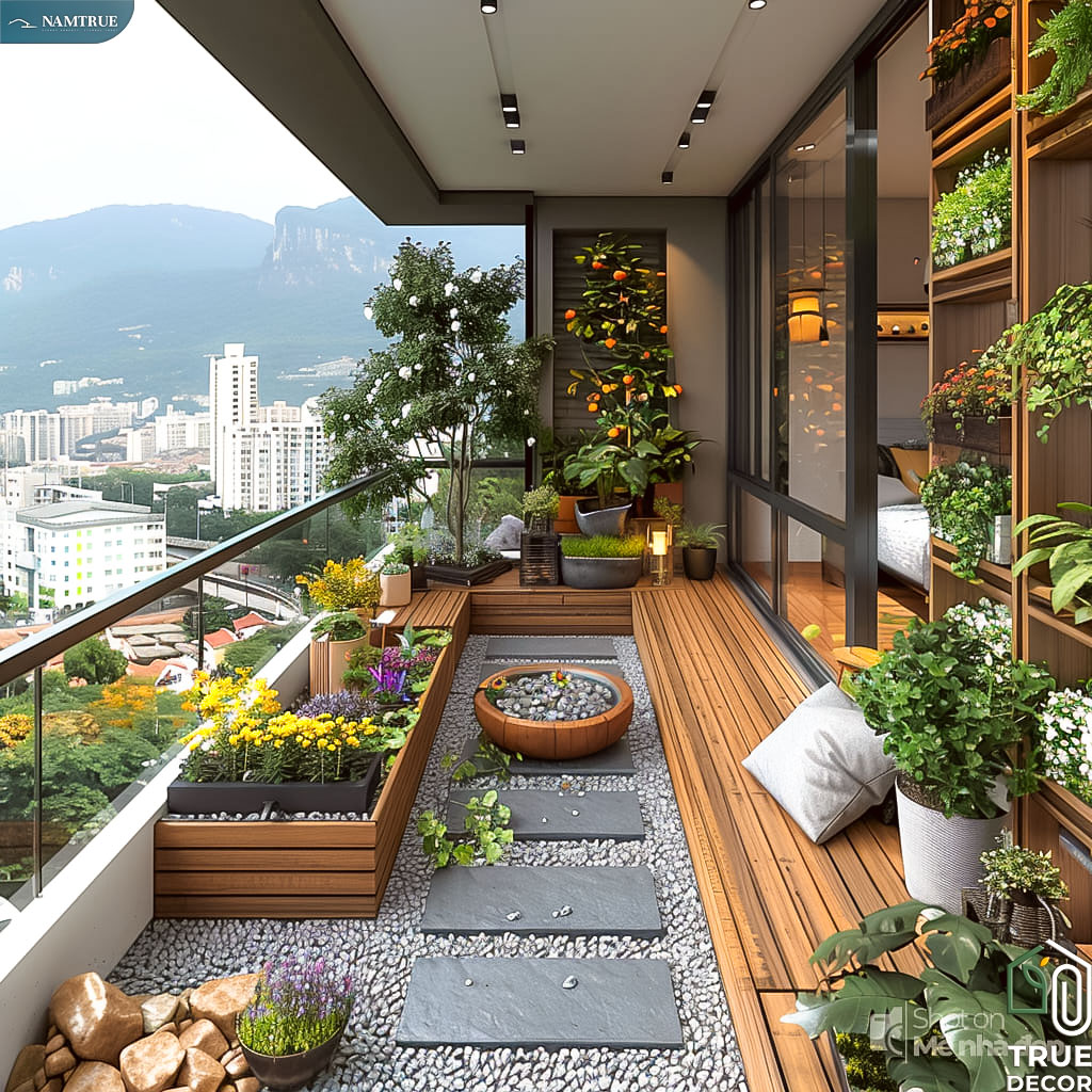 Biến Ban công thành khu vườn nghỉ dưỡng