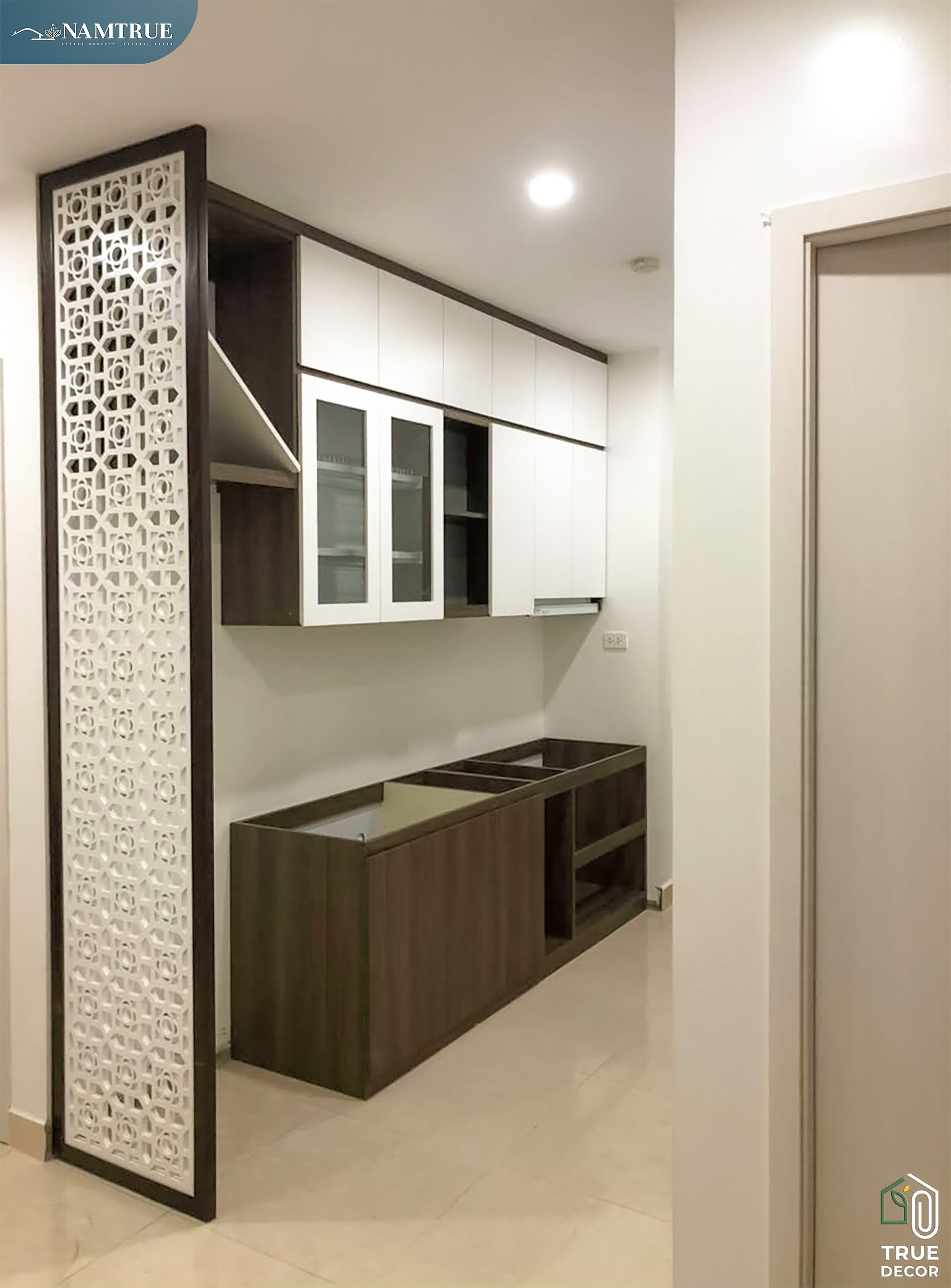 Thiết kế và thi công tủ bếp với vách CNC